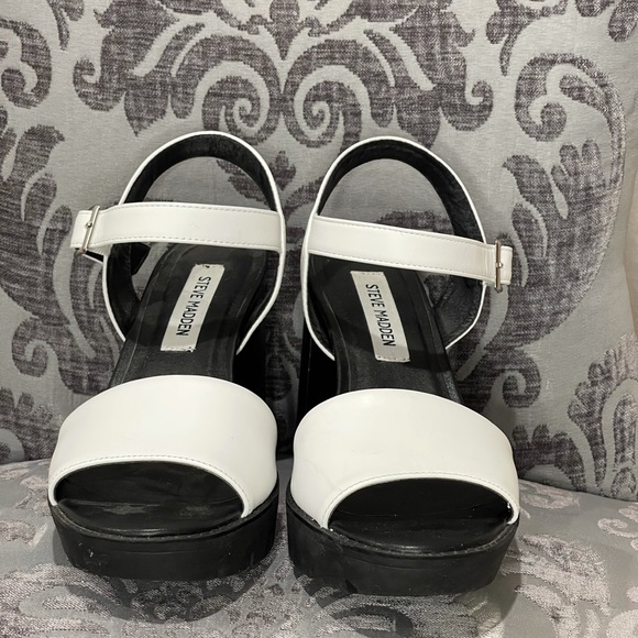 Steve Madden - White Platform Block Heel - 8 - Picture 5 of 5
